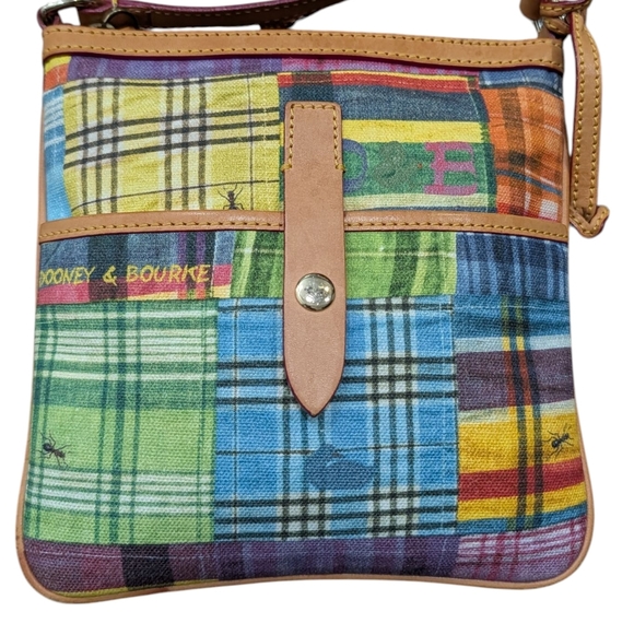 Dooney & Bourke Vintage Y2K Plaid Ant Print Letter Carrier Crossbody - Picture 5 of 14